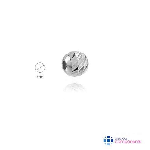 Boule slash 4 mm  2 trous -  Argent Colore di Lega 925 - Precious Components